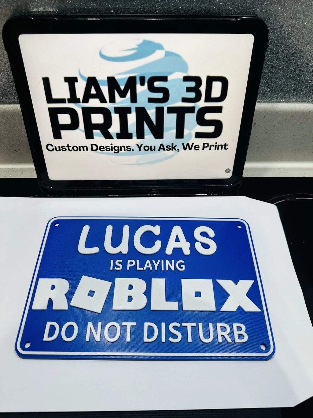 Decorative Roblox 3D Printed Personalised Name Door sign Plaque Bedroom Gaming