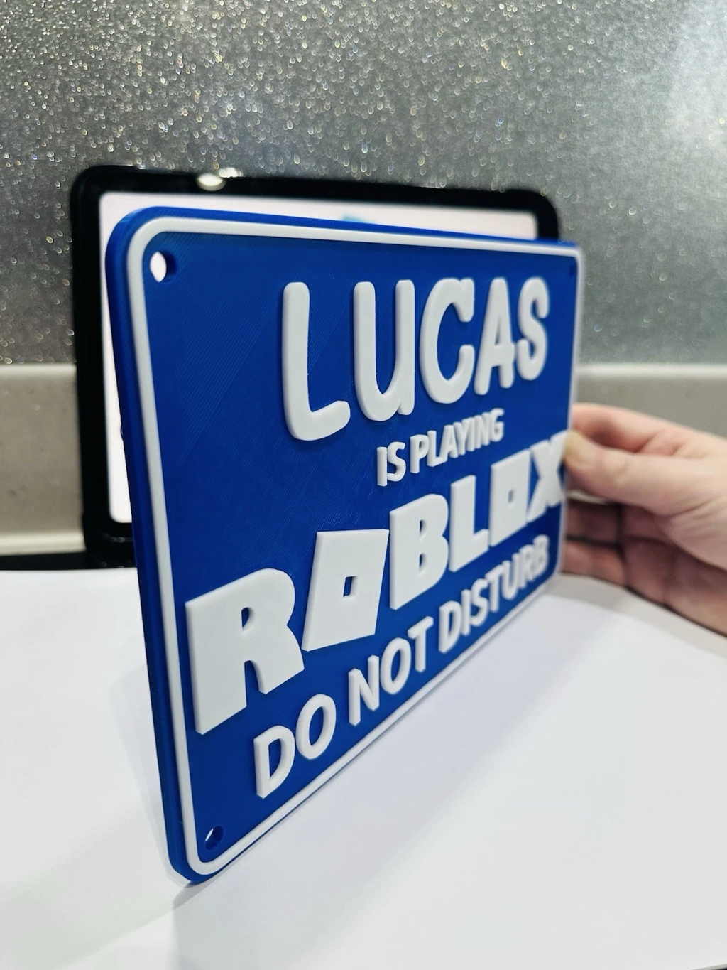 Decorative Roblox 3D Printed Personalised Name Door sign Plaque Bedroom Gaming