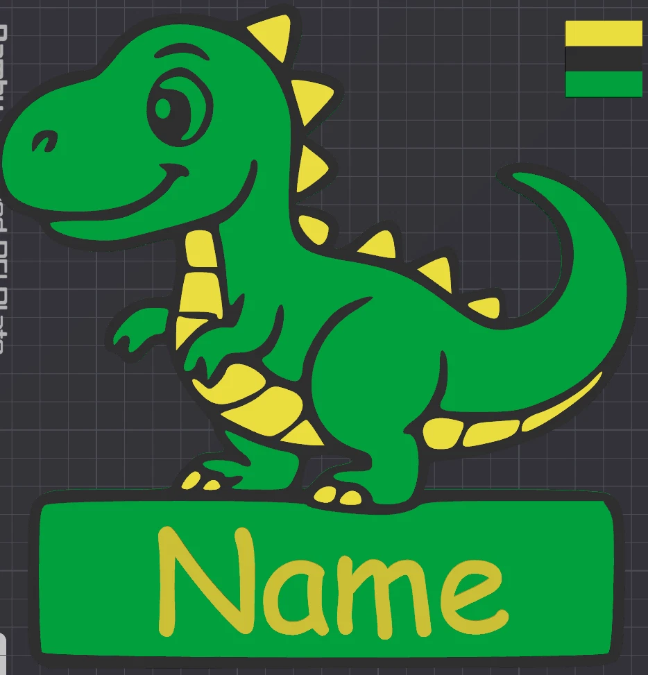 Decorative Dinosaur 3D Printed Personalised Name Door sign Plaque Children