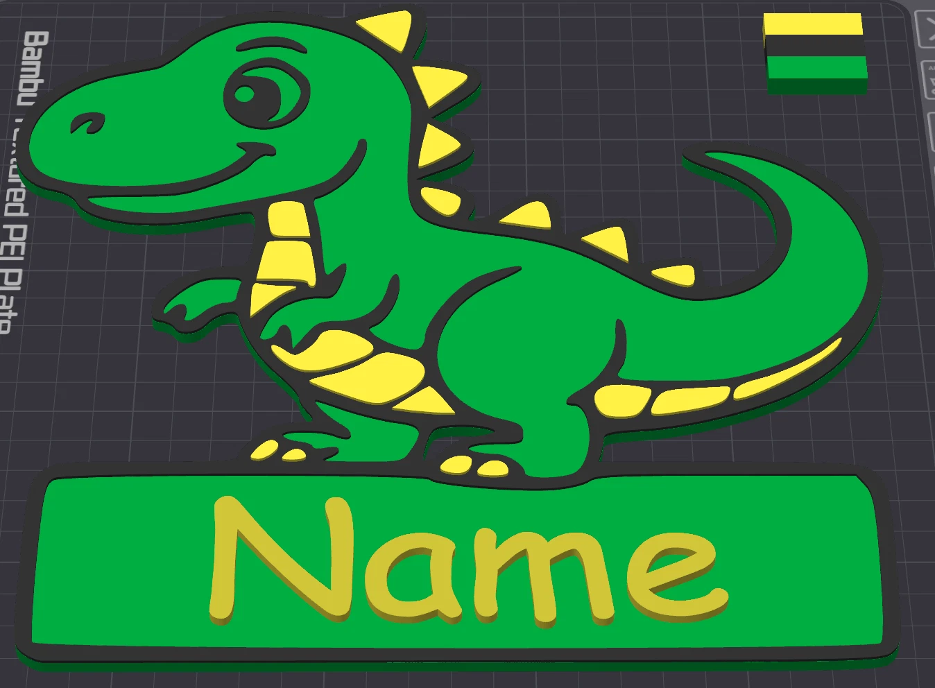 Decorative Dinosaur 3D Printed Personalised Name Door sign Plaque Children