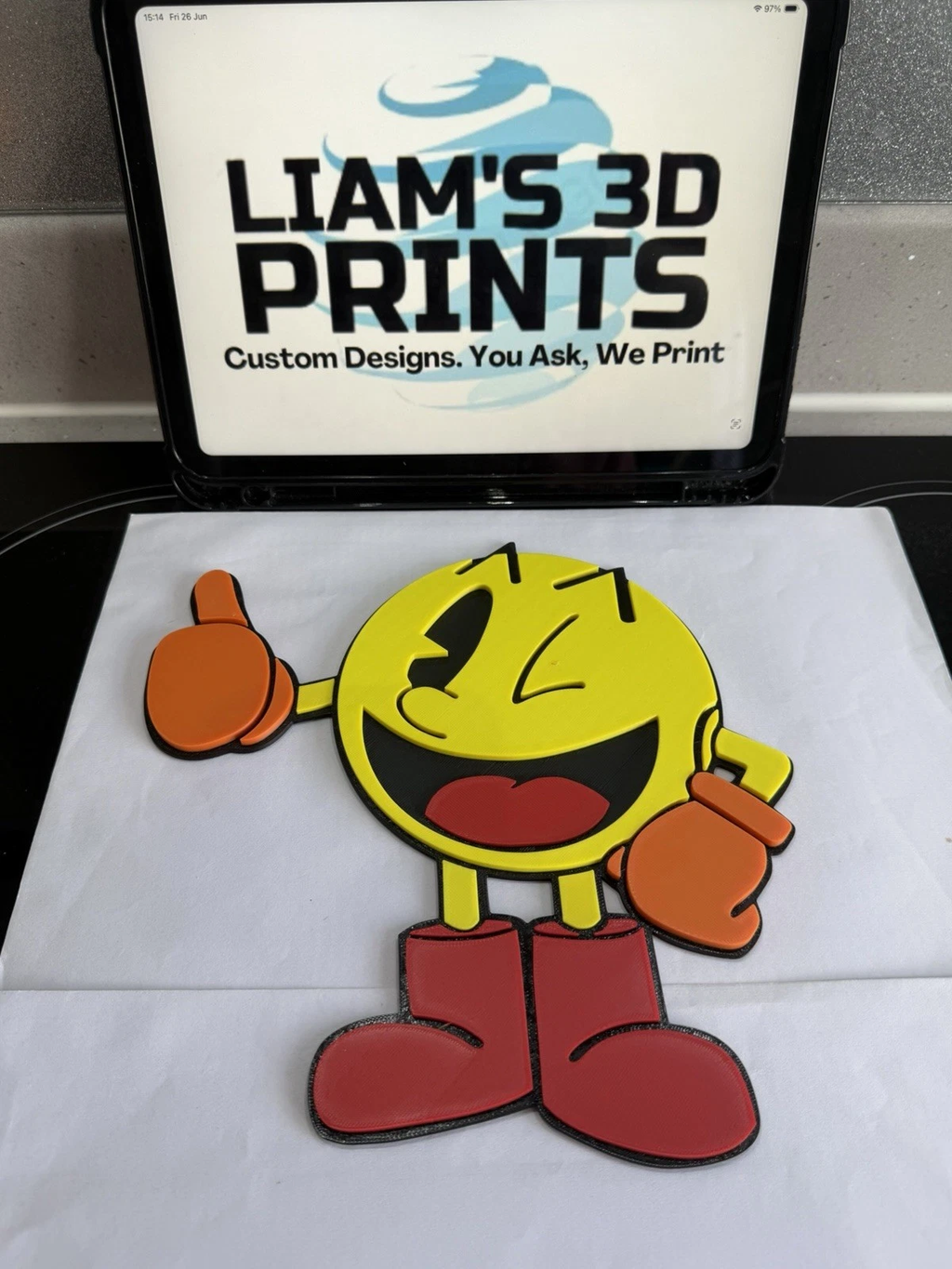 Decorative Pac-Man Character Game Wall Plaque Room Sign Display Logo Gaming