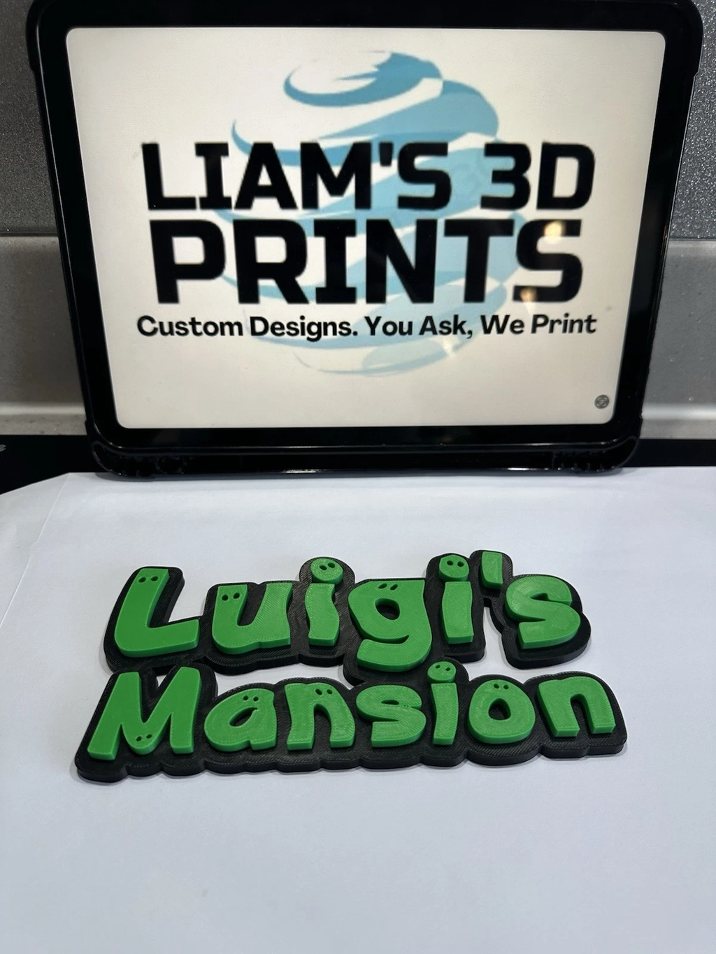 Decorative Luigi's Mansion Logo Nintendo Game Room Sign Wall Display