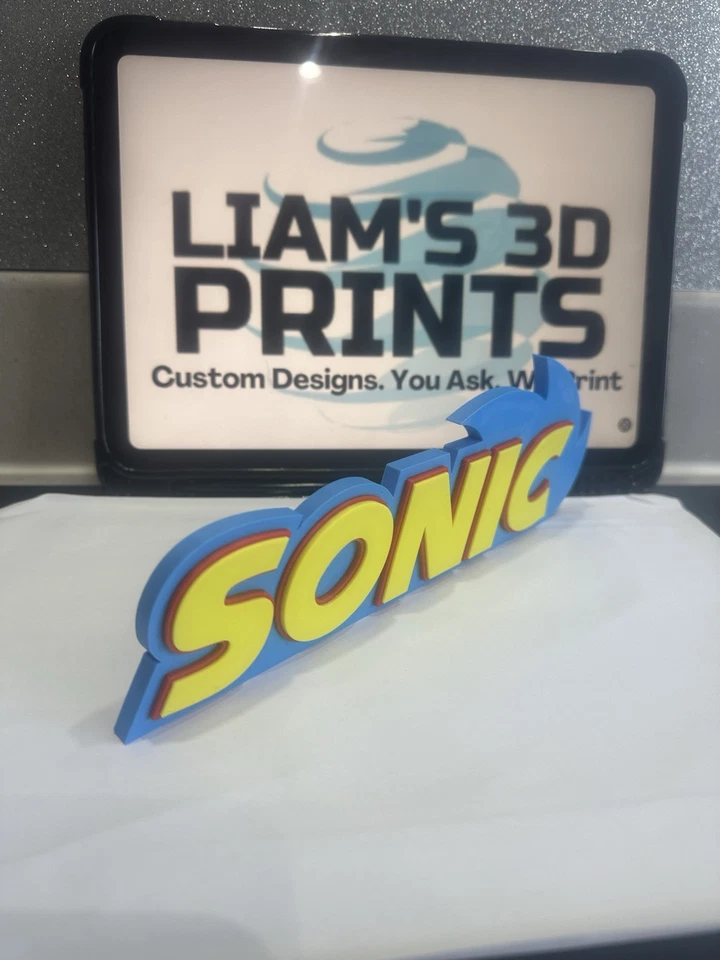 Decorative Sonic The Hedgehog TV film Game logo Sign Display 22 Cm X 7.5 Cm