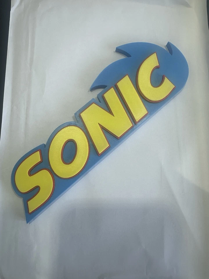 Decorative Sonic The Hedgehog TV film Game logo Sign Display 22 Cm X 7.5 Cm