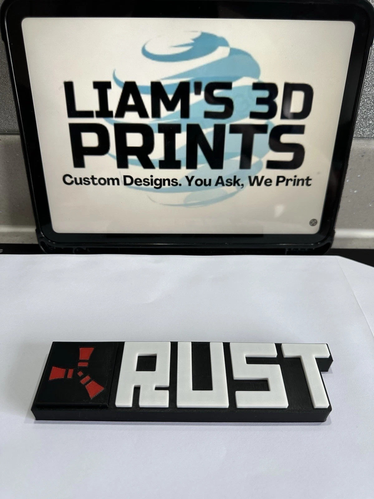 Decorative RUST Game Room Sign Display Logo Pops