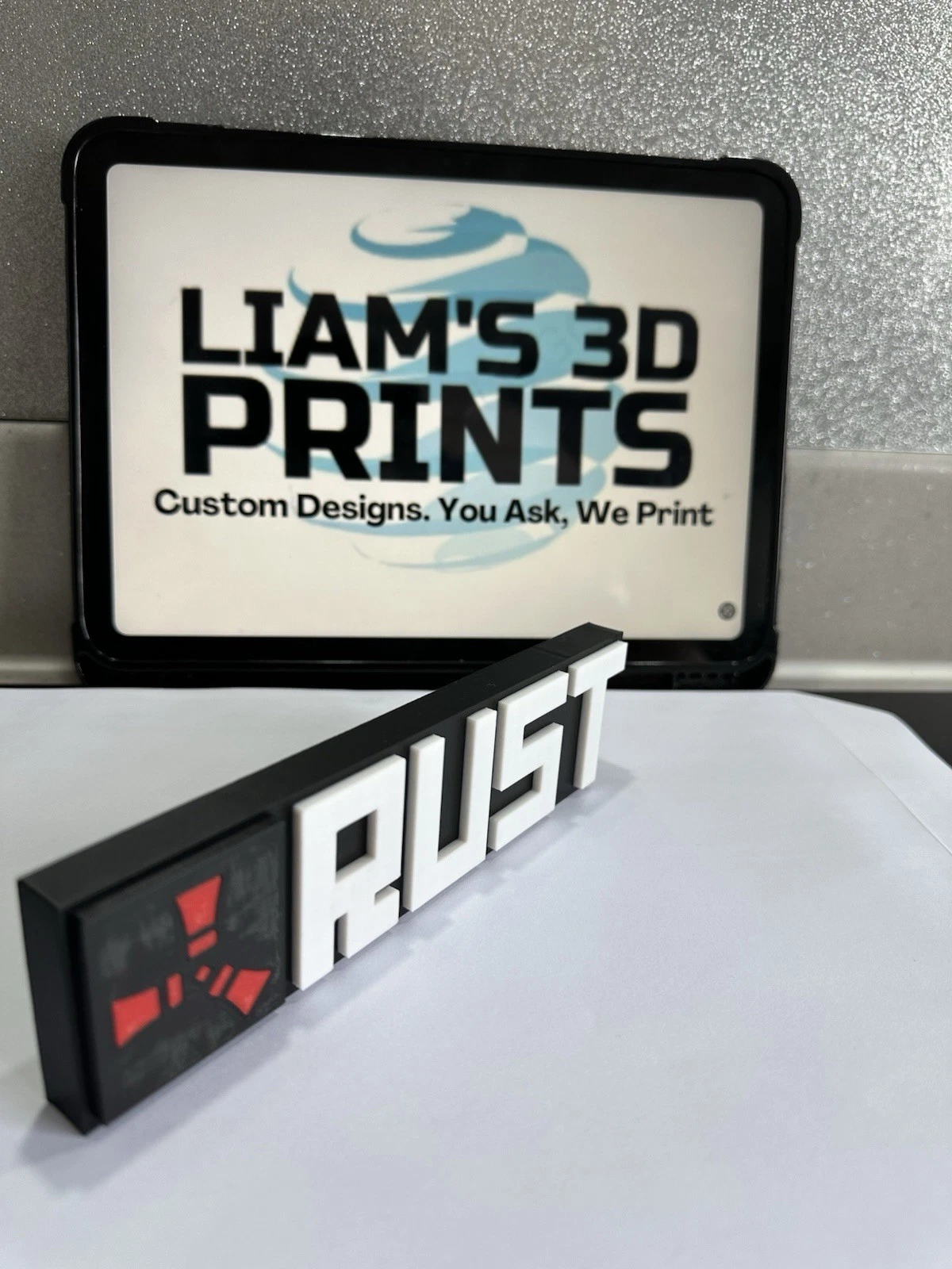 Decorative RUST Game Room Sign Display Logo Pops