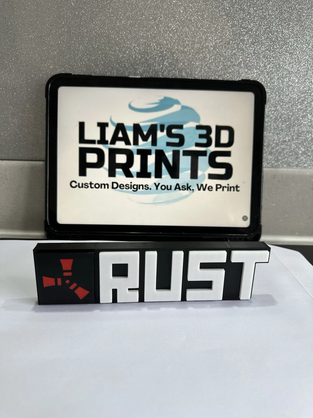 Decorative RUST Game Room Sign Display Logo Pops