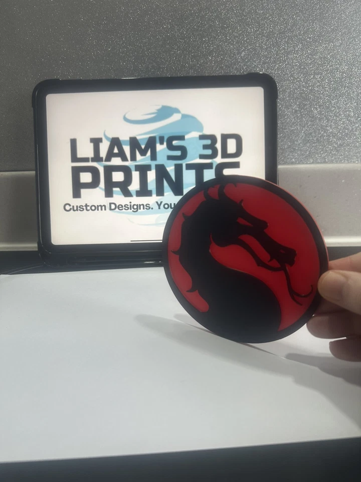 Decorative Mortal Kombat Logo Room Sign Display 12 Cm