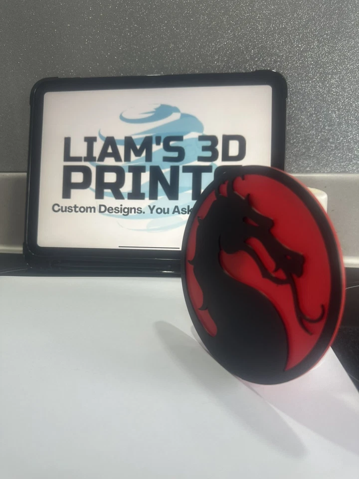 Decorative Mortal Kombat Logo Room Sign Display 12 Cm