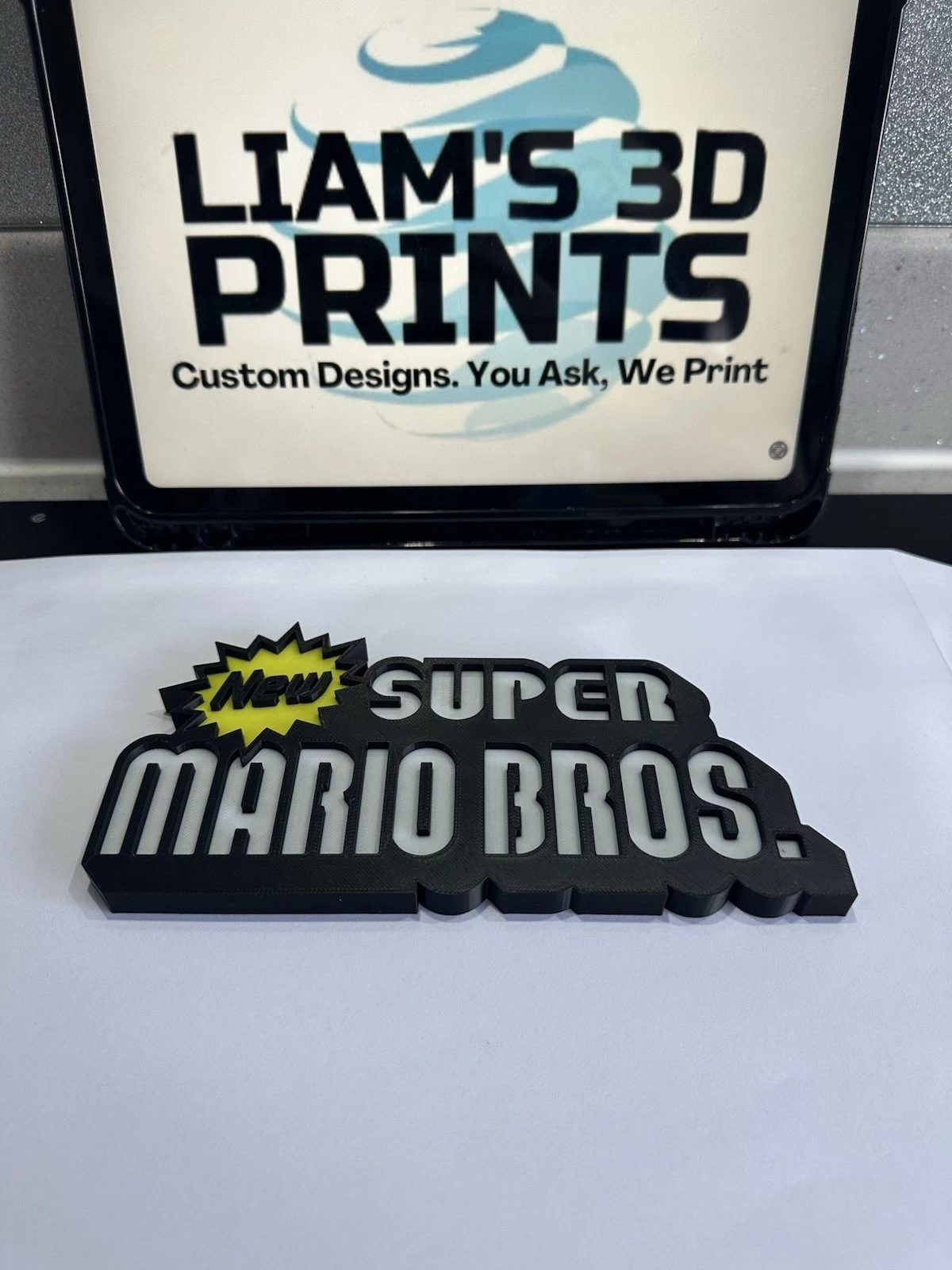 Decorative Nintendo New Super Mario Bros logo Sign Display
