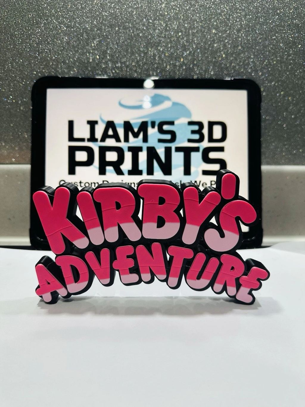 Decorative Nintendo Kirby's Adventure Gaming Self Standing logo Sign Display