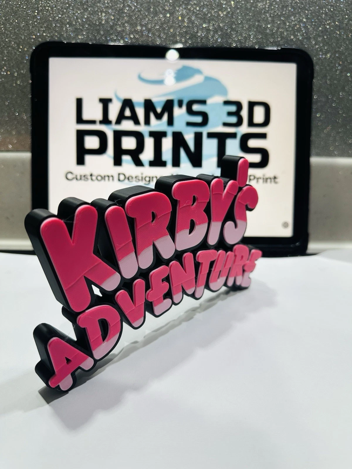 Decorative Nintendo Kirby's Adventure Gaming Self Standing logo Sign Display