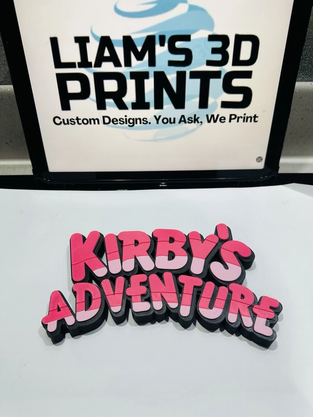 Decorative Nintendo Kirby's Adventure Gaming Self Standing logo Sign Display