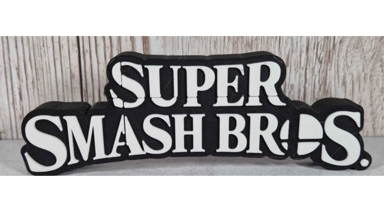 Decorative Super Smash Mario Bros logo Sign Display 2 sizes small 15cmLarge 20cm