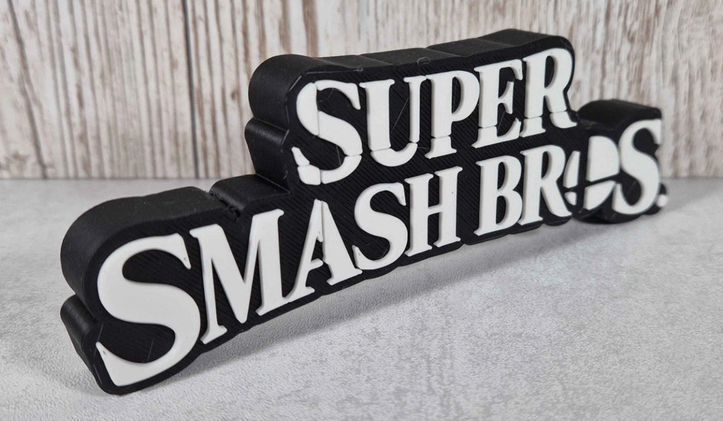 Decorative Super Smash Mario Bros logo Sign Display 2 sizes small 15cmLarge 20cm