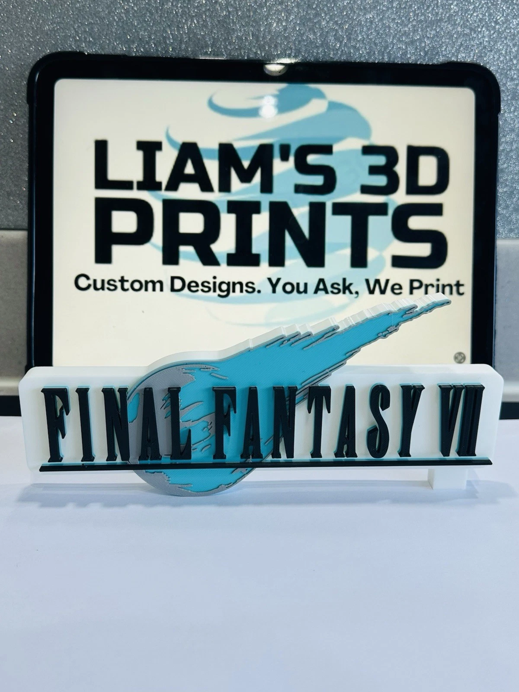Decorative Final Fantasy VII Game Standing Room Sign Display Logo Gaming