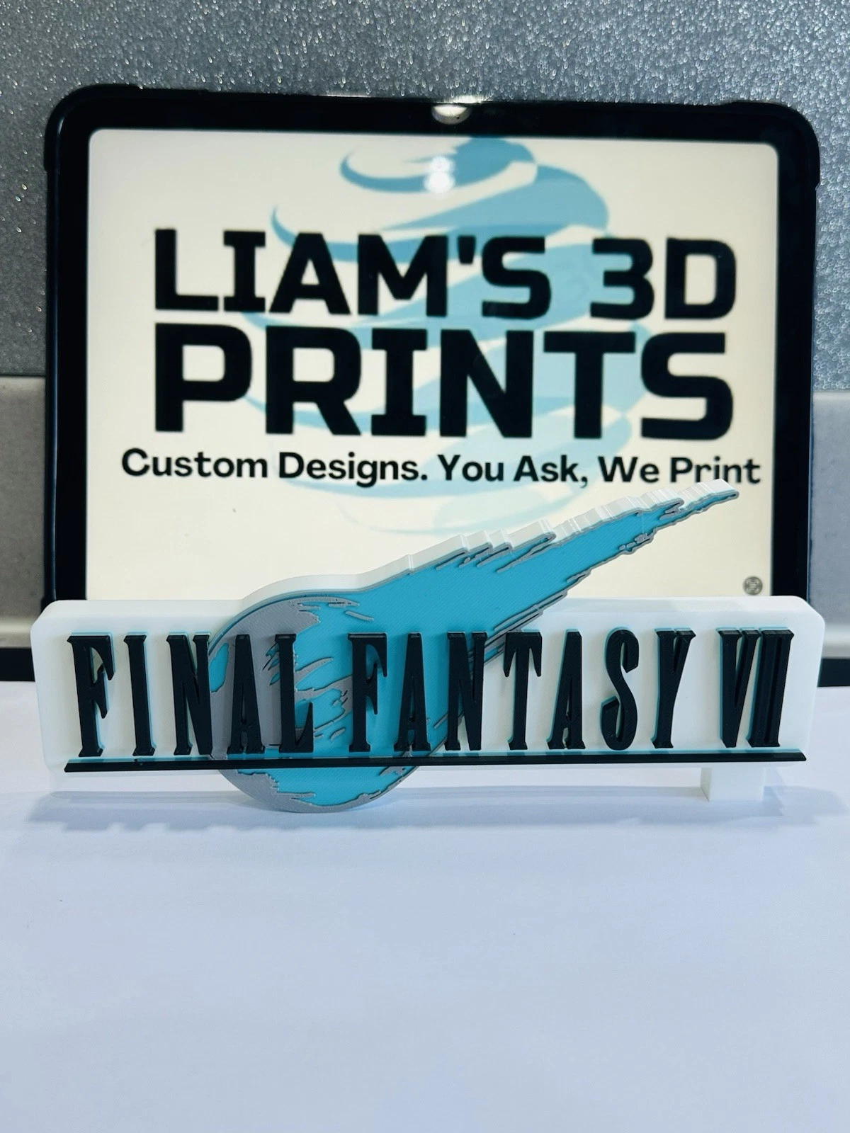 Decorative Final Fantasy VII Game Standing Room Sign Display Logo Gaming
