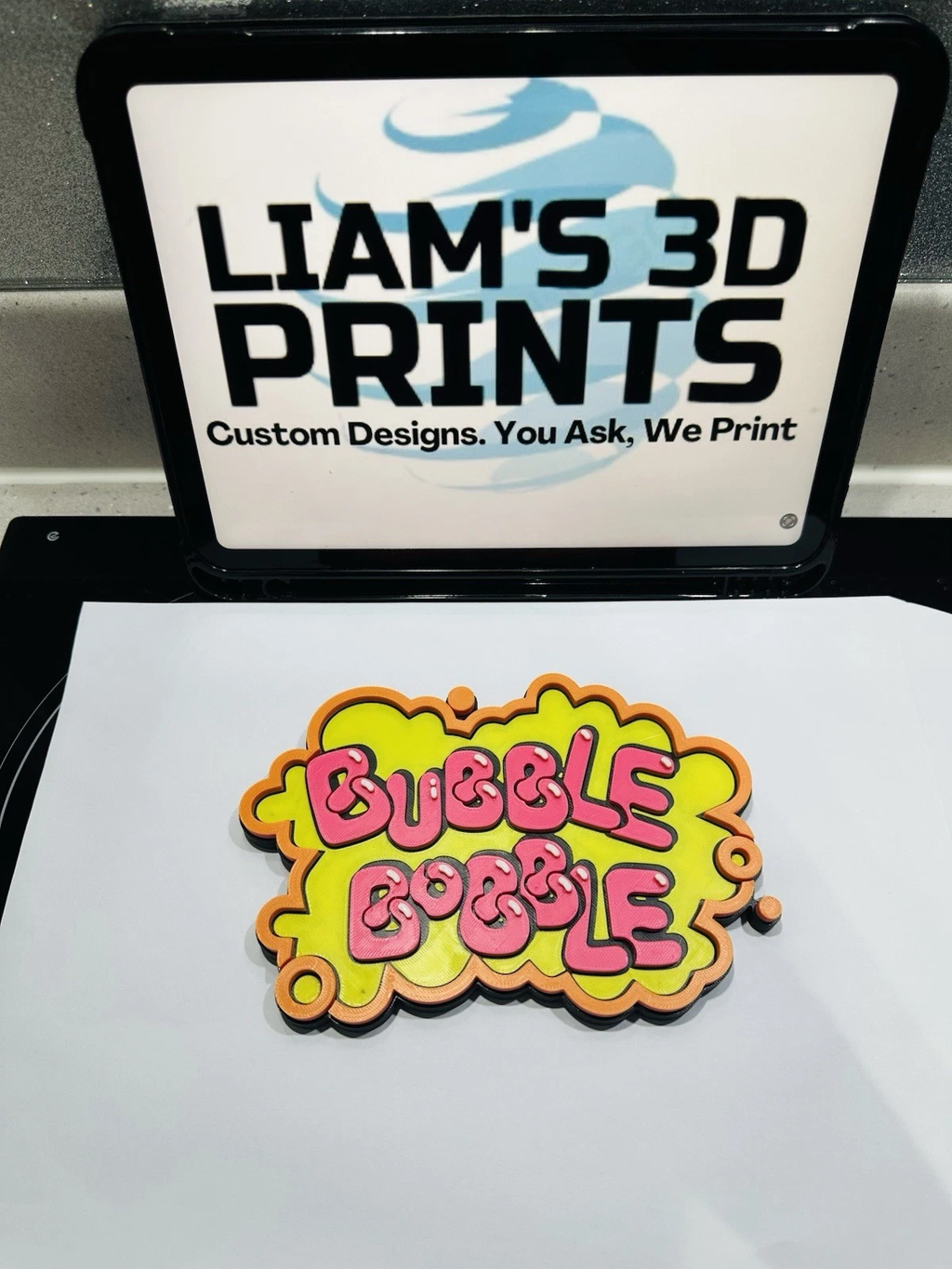 Decorative Taito Original Bubble Bobble Puzzle Bub & Bob logo Retro Sign Display
