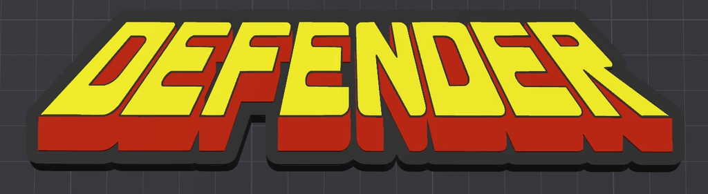 Decorative Original Defender Gaming logo Retro Sign Display
