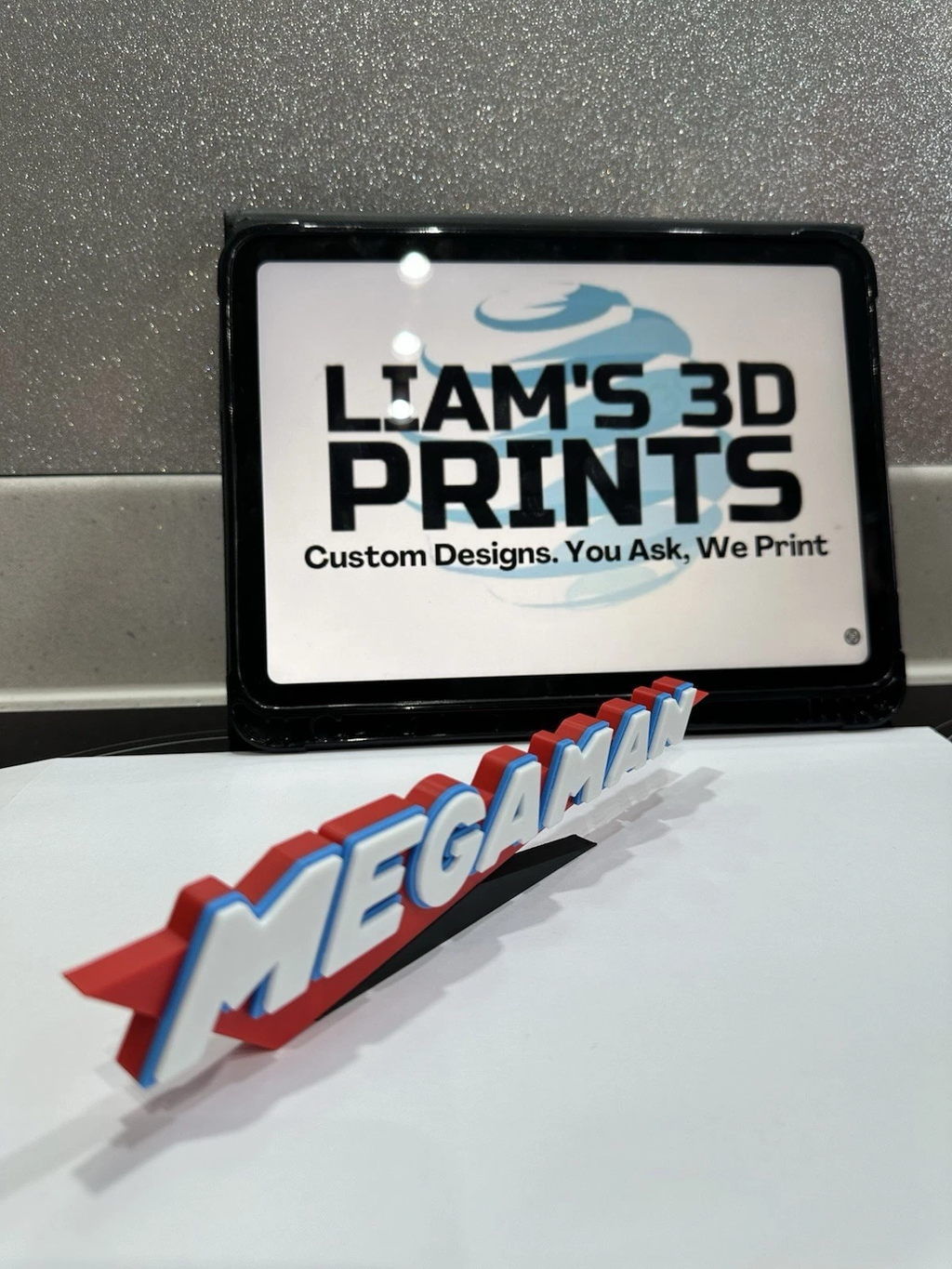 Decorative Capcom Original Mega Man with Stand logo Retro Sign Display