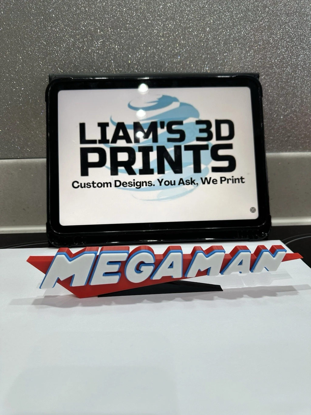 Decorative Capcom Original Mega Man with Stand logo Retro Sign Display