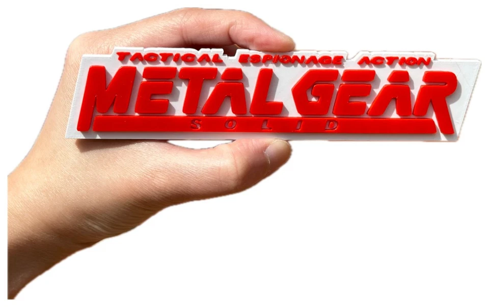 Decorative Metal Gear Solid logo Sign Display two sizes small 16cm Large 25cm