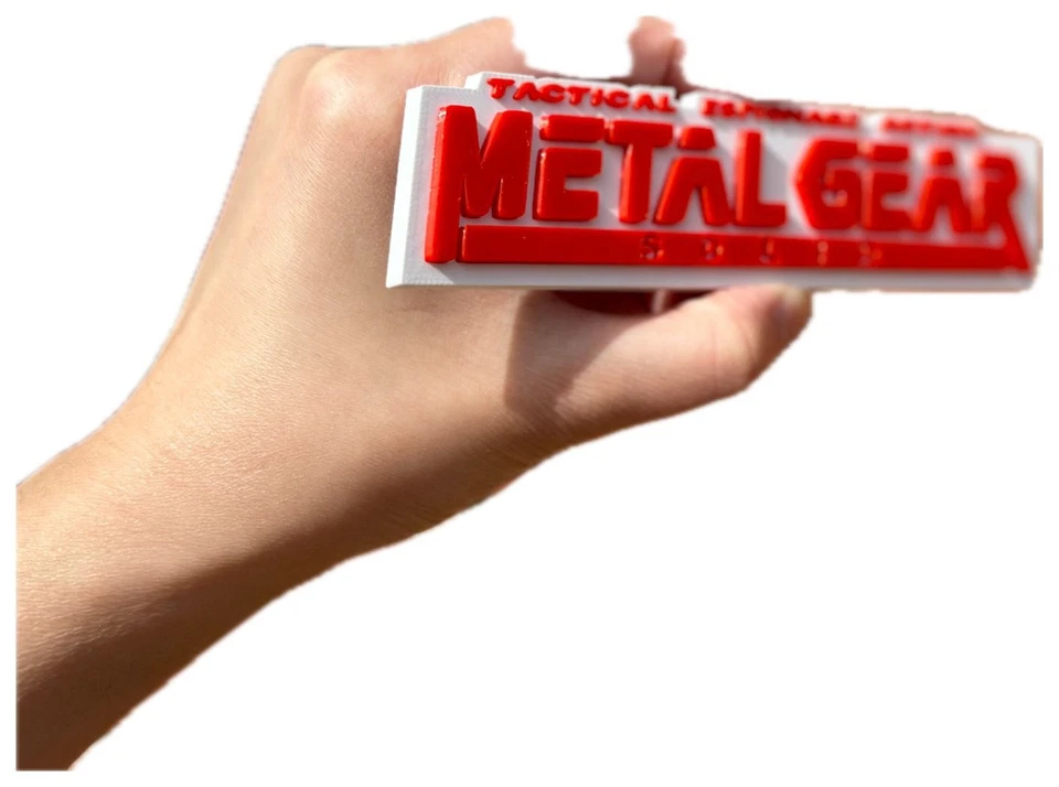 Decorative Metal Gear Solid logo Sign Display two sizes small 16cm Large 25cm