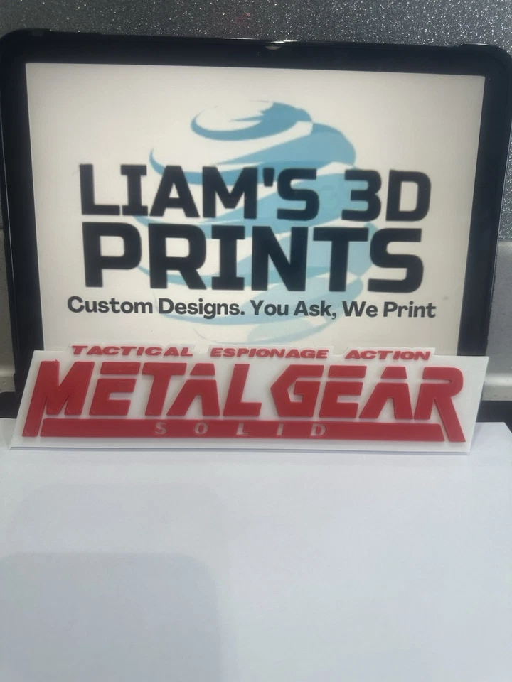 Decorative Metal Gear Solid logo Sign Display two sizes small 16cm Large 25cm