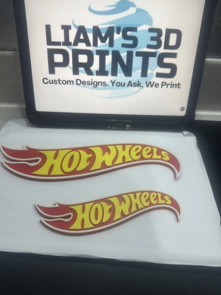 Decorative Hot Wheels Cars logo Sign Display two sizes small 16cm Large 25cm