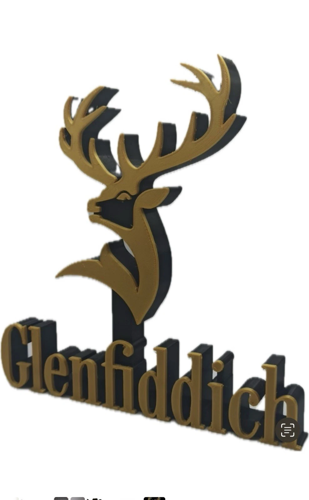 Decorative Glenfiddich Whiskey Sign Display small 15cm Large 20cm Mancave Bar