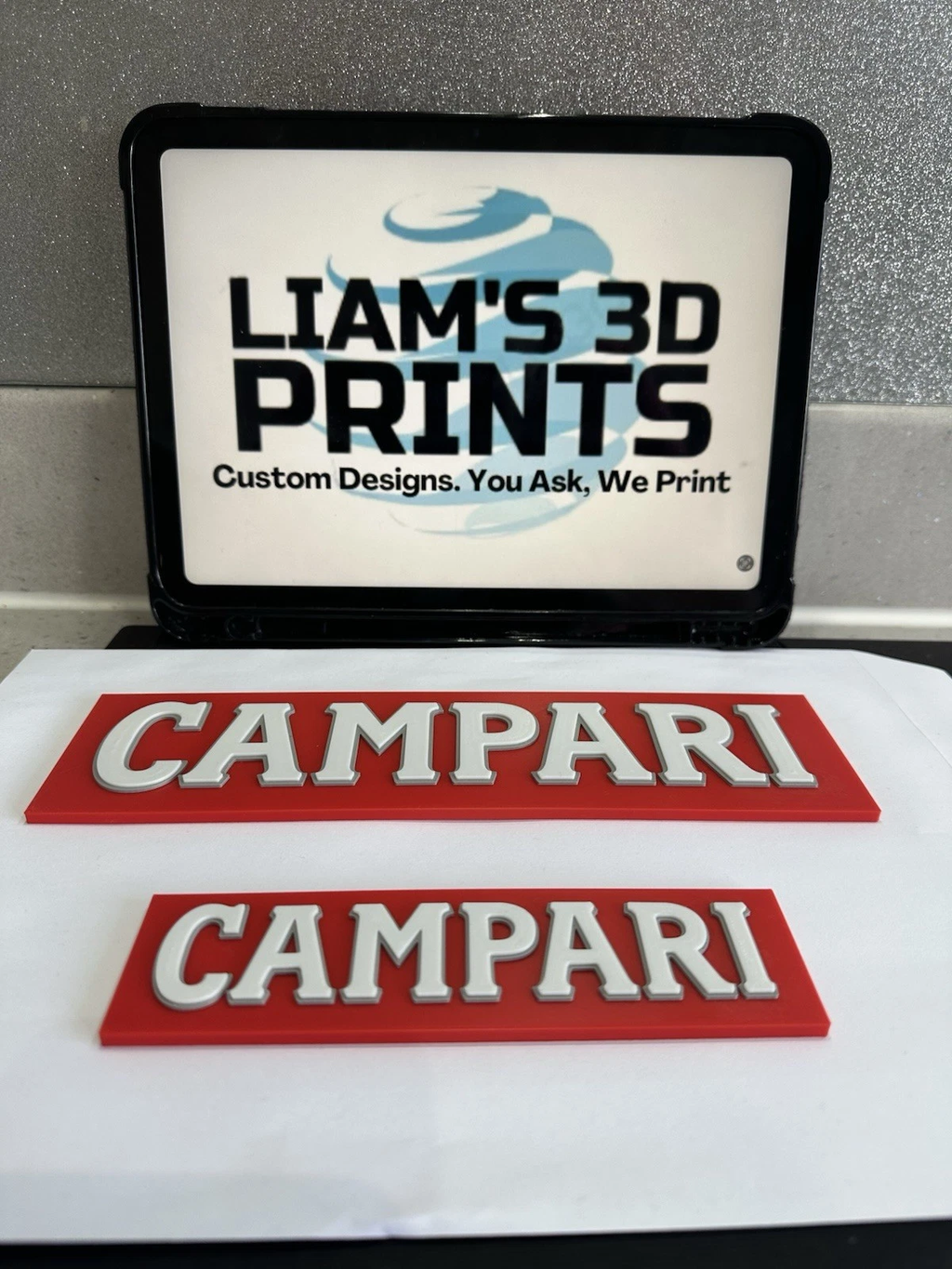 Decorative Campari Bar Sign Display two sizes small 16cm Large 25cm Mancave