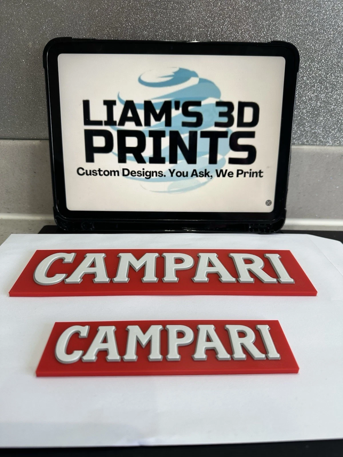 Decorative Campari Bar Sign Display two sizes small 16cm Large 25cm Mancave
