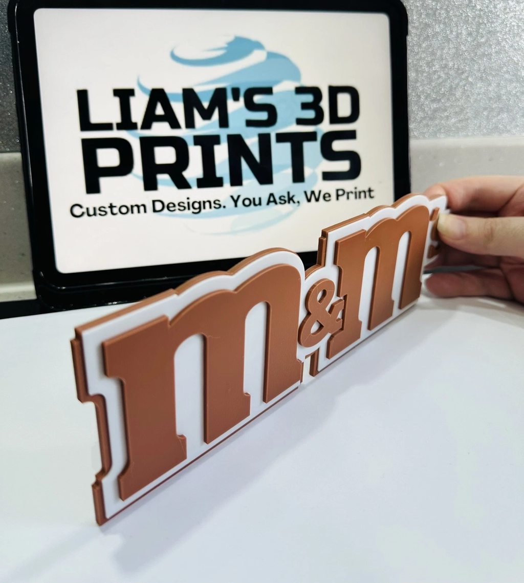 Decorative M&M M and M logo Sign Display two sizes small 16cm L 25cm