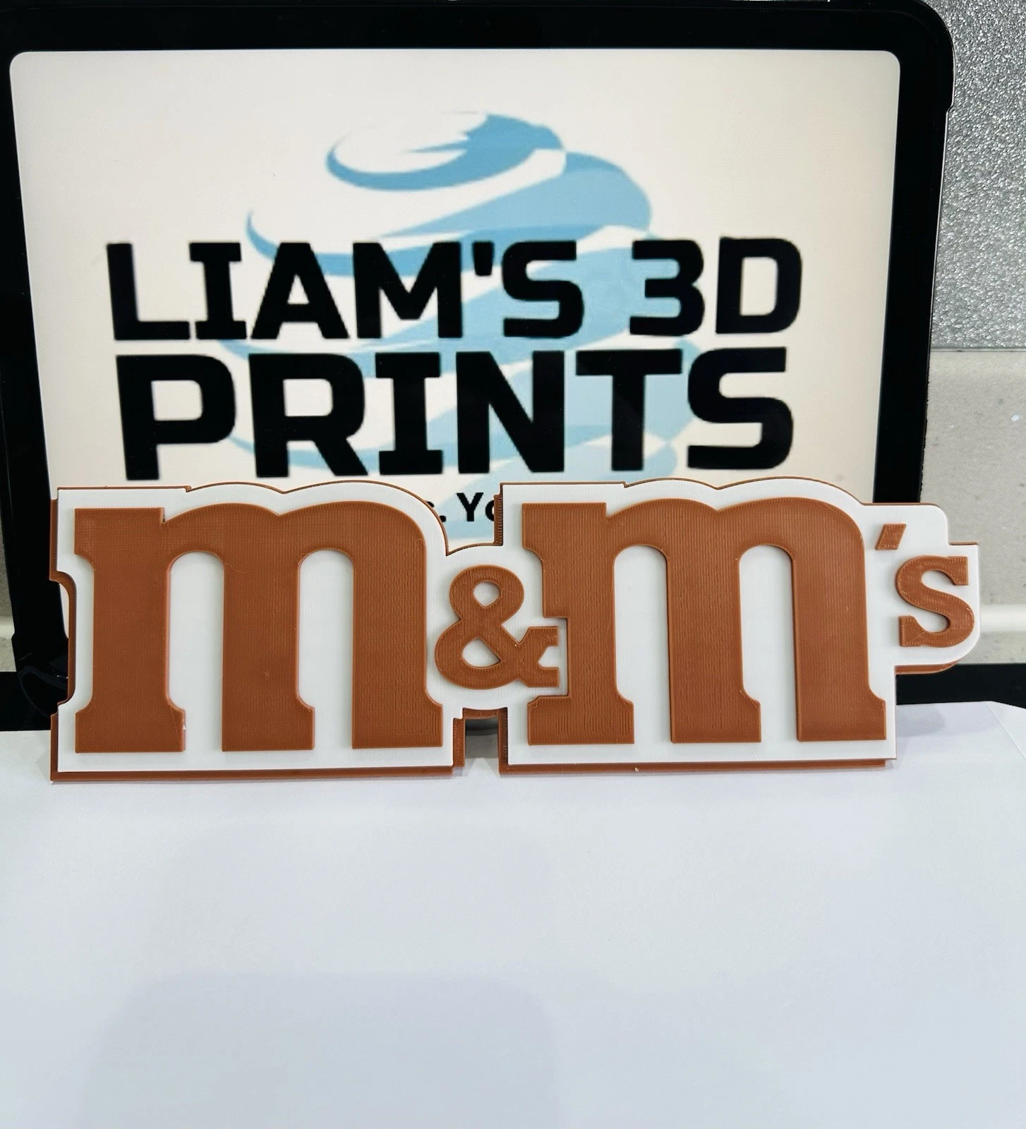 Decorative M&M M and M logo Sign Display two sizes small 16cm L 25cm