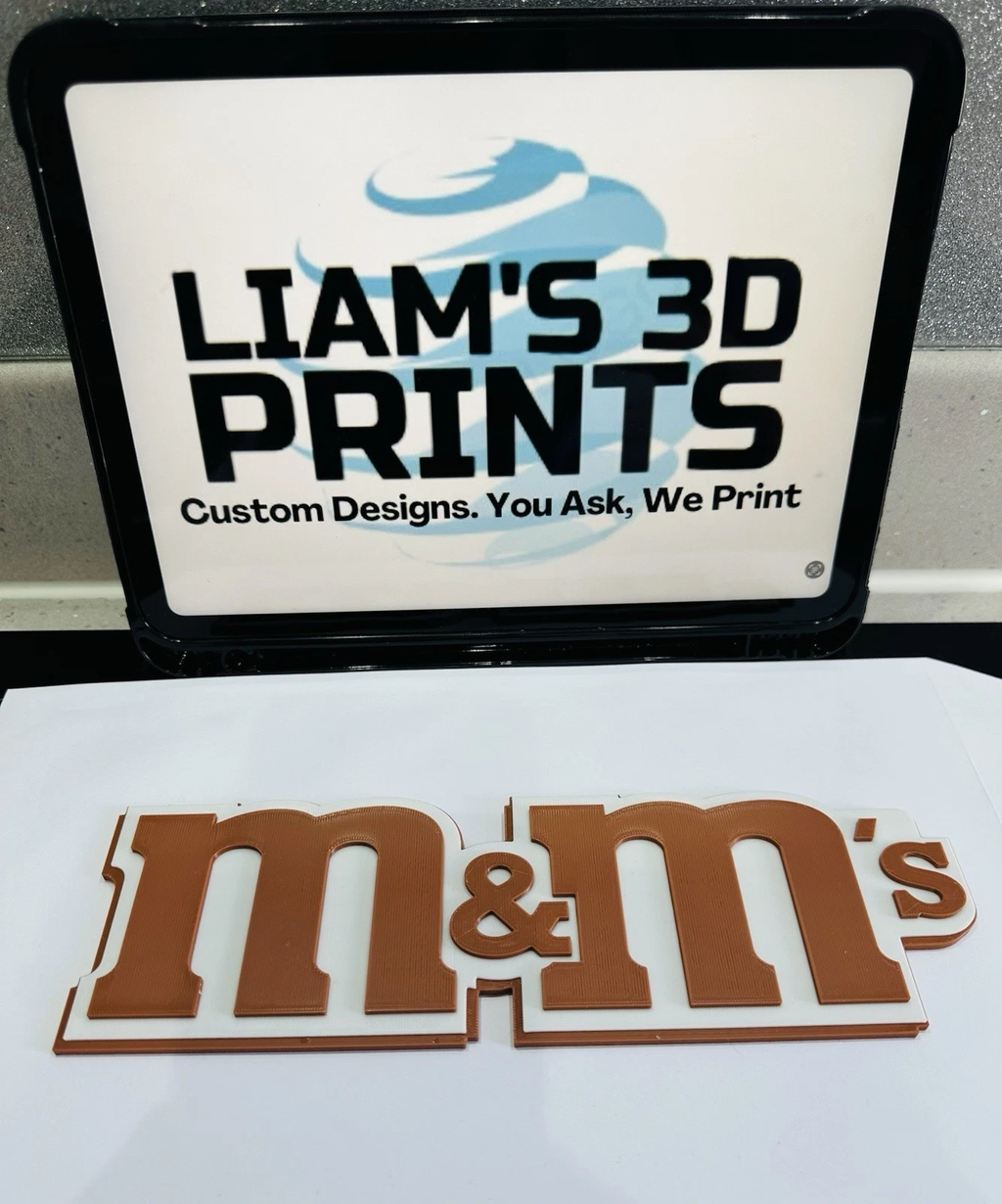 Decorative M&M M and M logo Sign Display two sizes small 16cm L 25cm