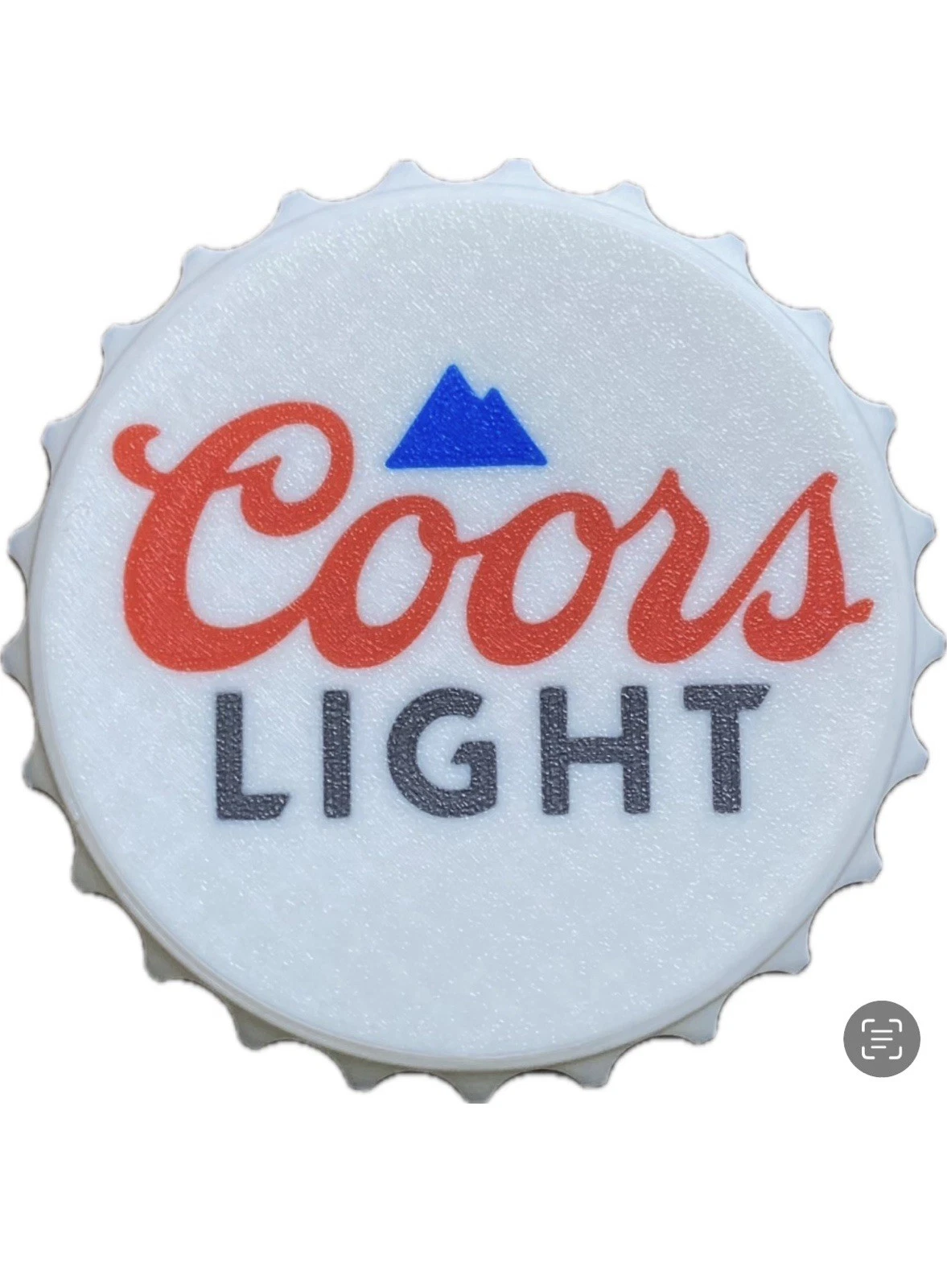 Decorative Coors Light Sign Display logo Beer 16cm Bottle Cap Mancave Bar