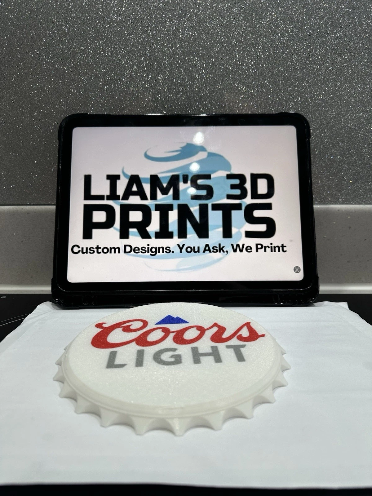 Decorative Coors Light Sign Display logo Beer 16cm Bottle Cap Mancave Bar