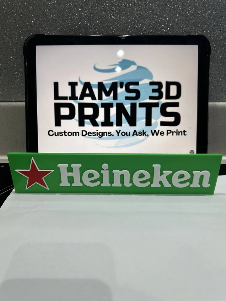 Decorative Heineken Bar Sign Display two sizes small 16cm Large 25cm Mancave
