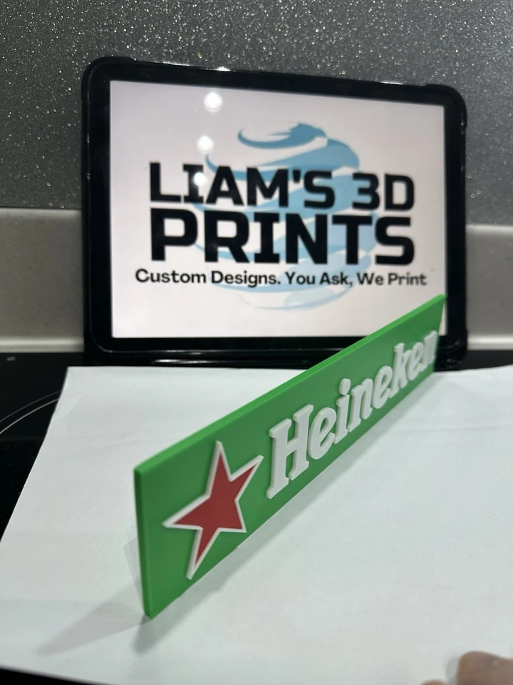 Decorative Heineken Bar Sign Display two sizes small 16cm Large 25cm Mancave