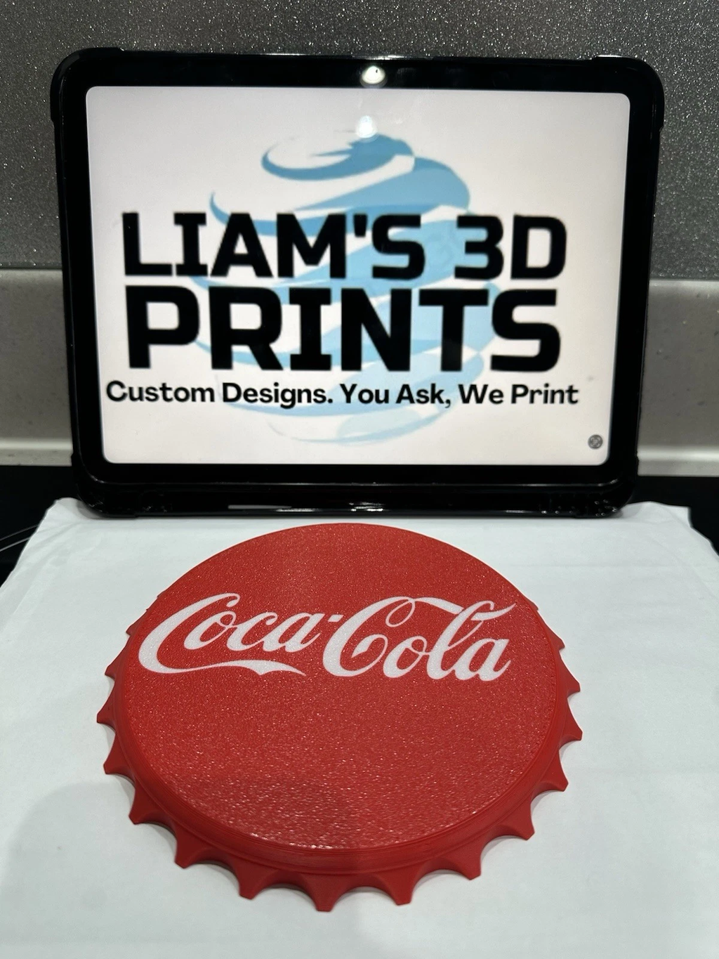 Decorative Coca cola Sign Display logo Beer 16cm Bottle Cap Mancave Bar