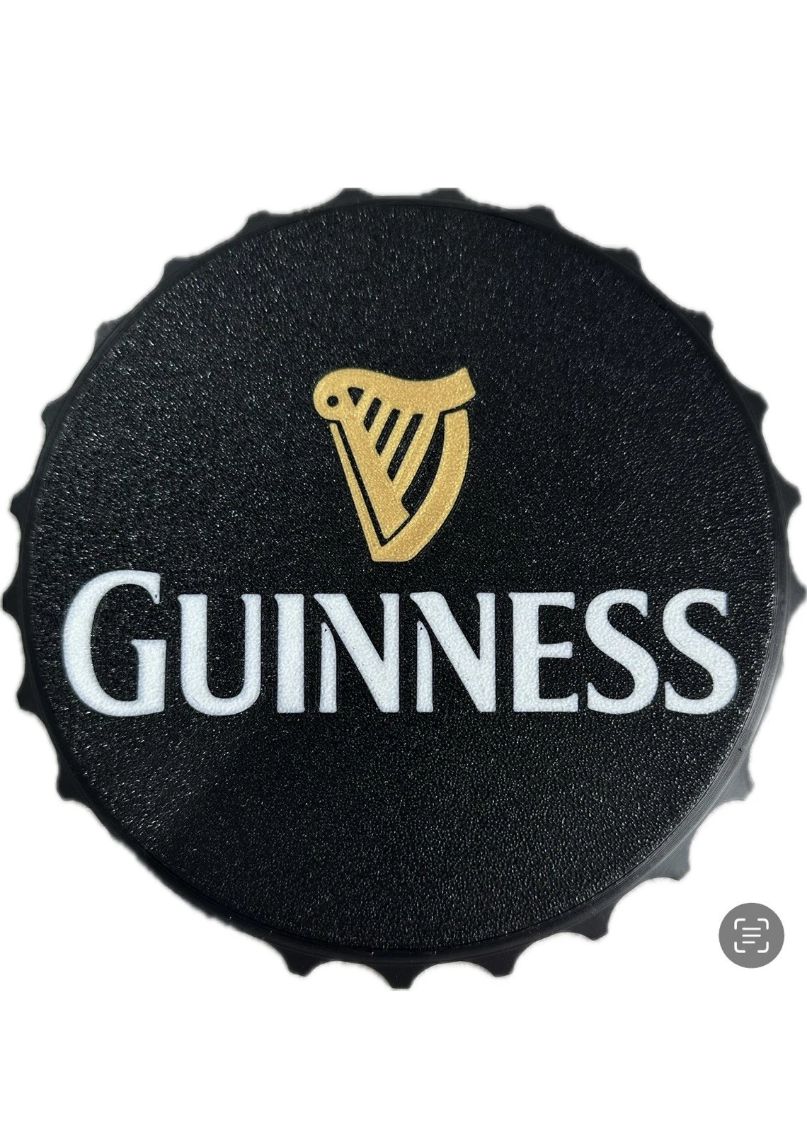 Decorative Guinness Sign Display logo Beer 16cm Bottle Cap Mancave Bar