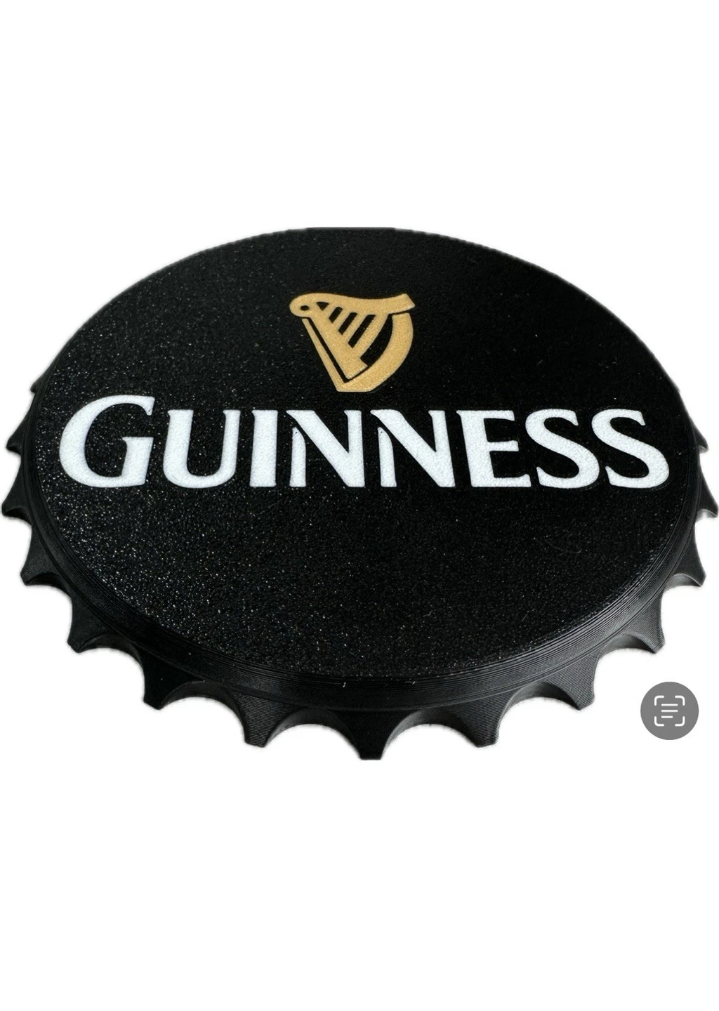 Decorative Guinness Sign Display logo Beer 16cm Bottle Cap Mancave Bar
