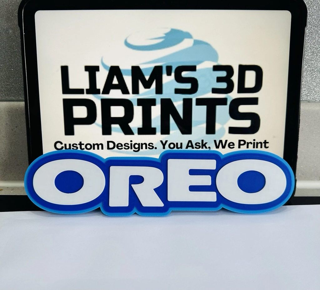 Decorative Oreo Biscuit logo Sign Display two sizes small 16cm L 25cm