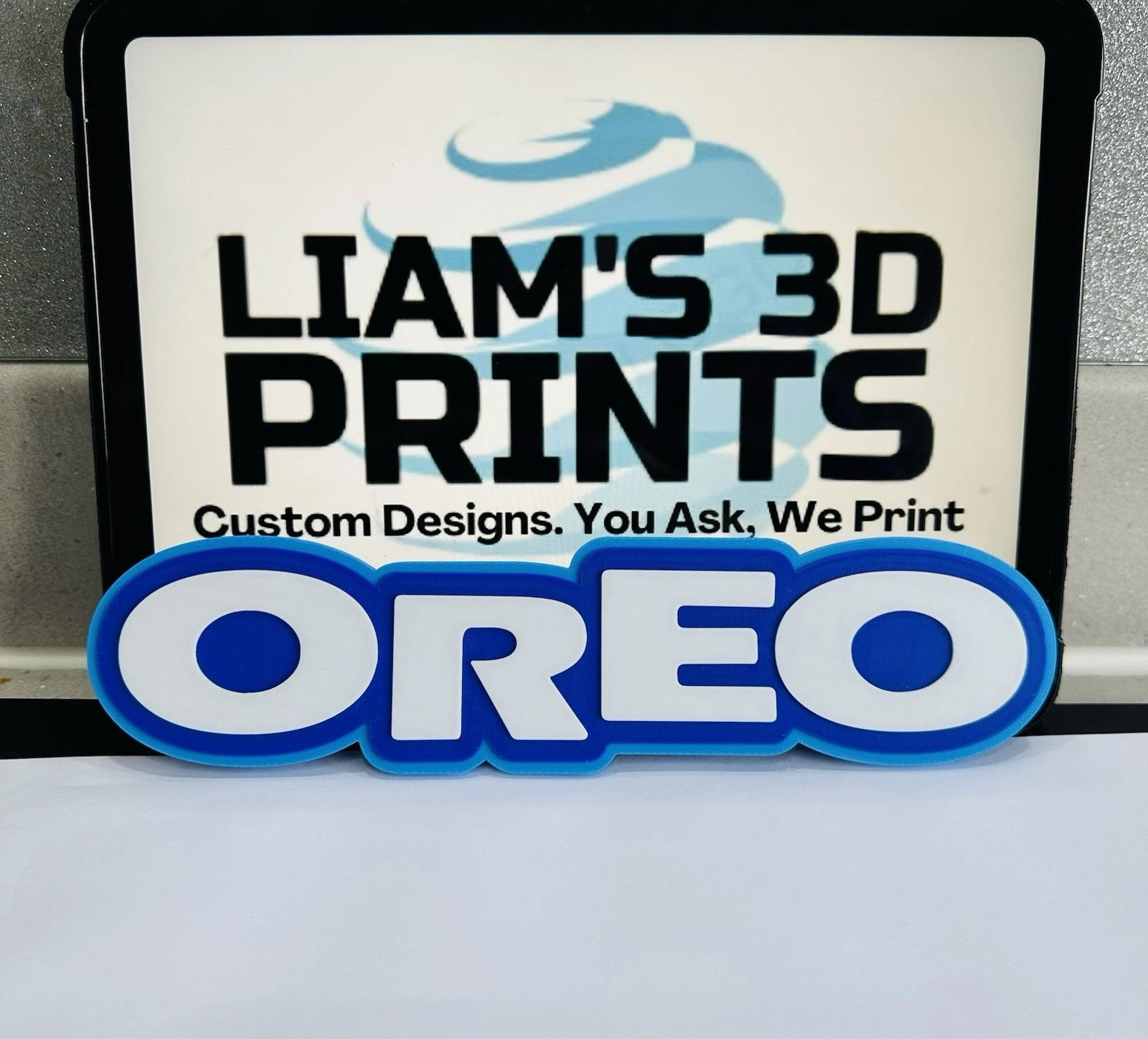 Decorative Oreo Biscuit logo Sign Display two sizes small 16cm L 25cm