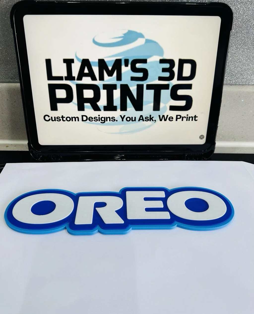 Decorative Oreo Biscuit logo Sign Display two sizes small 16cm L 25cm