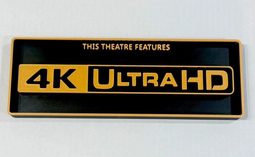 Decorative 4K Ultra HD Theatre Box Sign Shelf Wall Home Cinema 2 Sizes