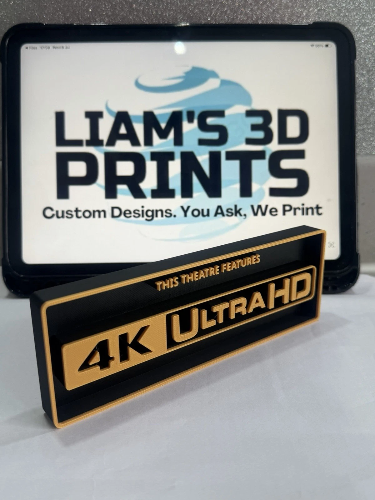 Decorative 4K Ultra HD Theatre Box Sign Shelf Wall Home Cinema 2 Sizes