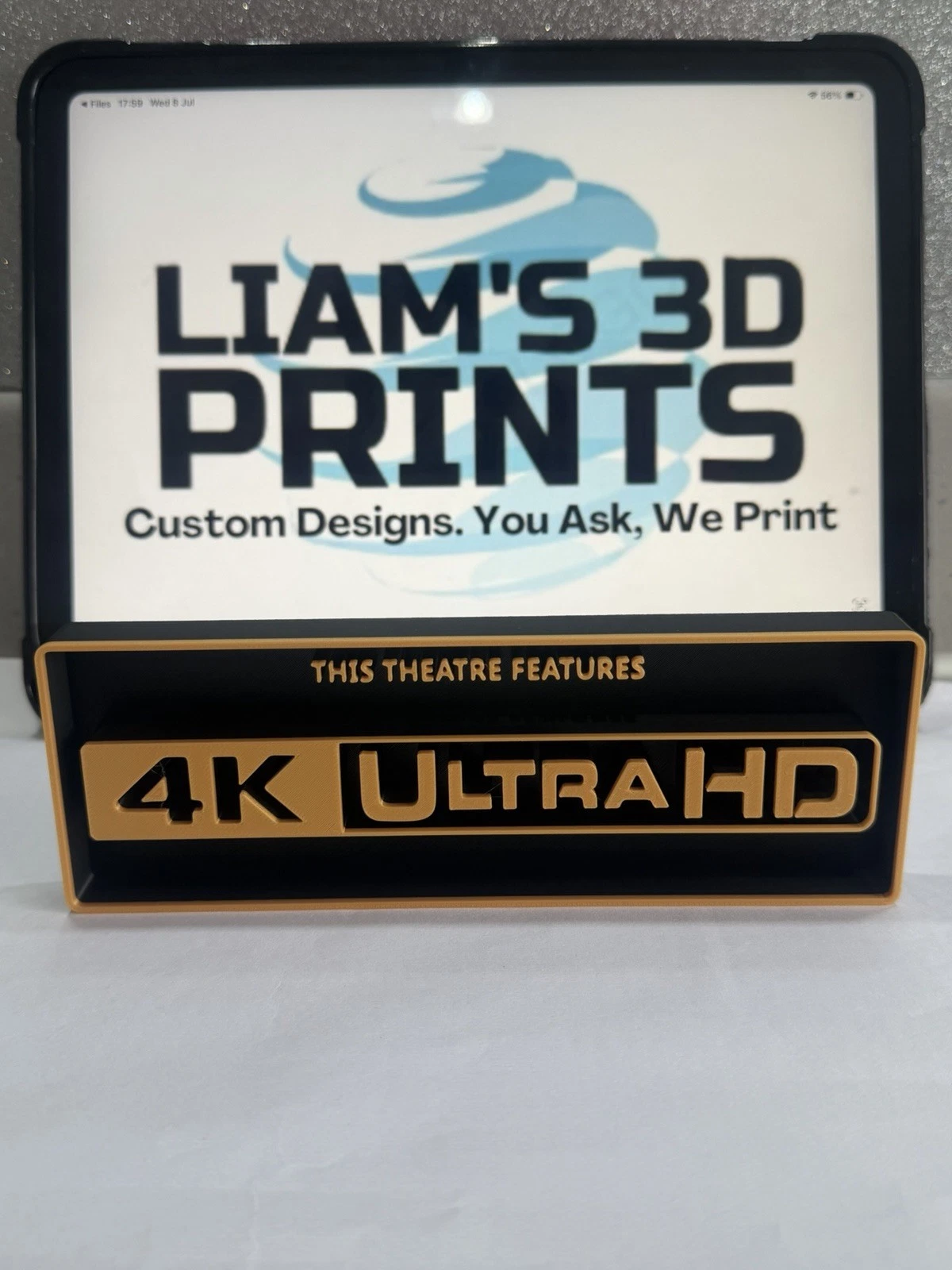 Decorative 4K Ultra HD Theatre Box Sign Shelf Wall Home Cinema 2 Sizes