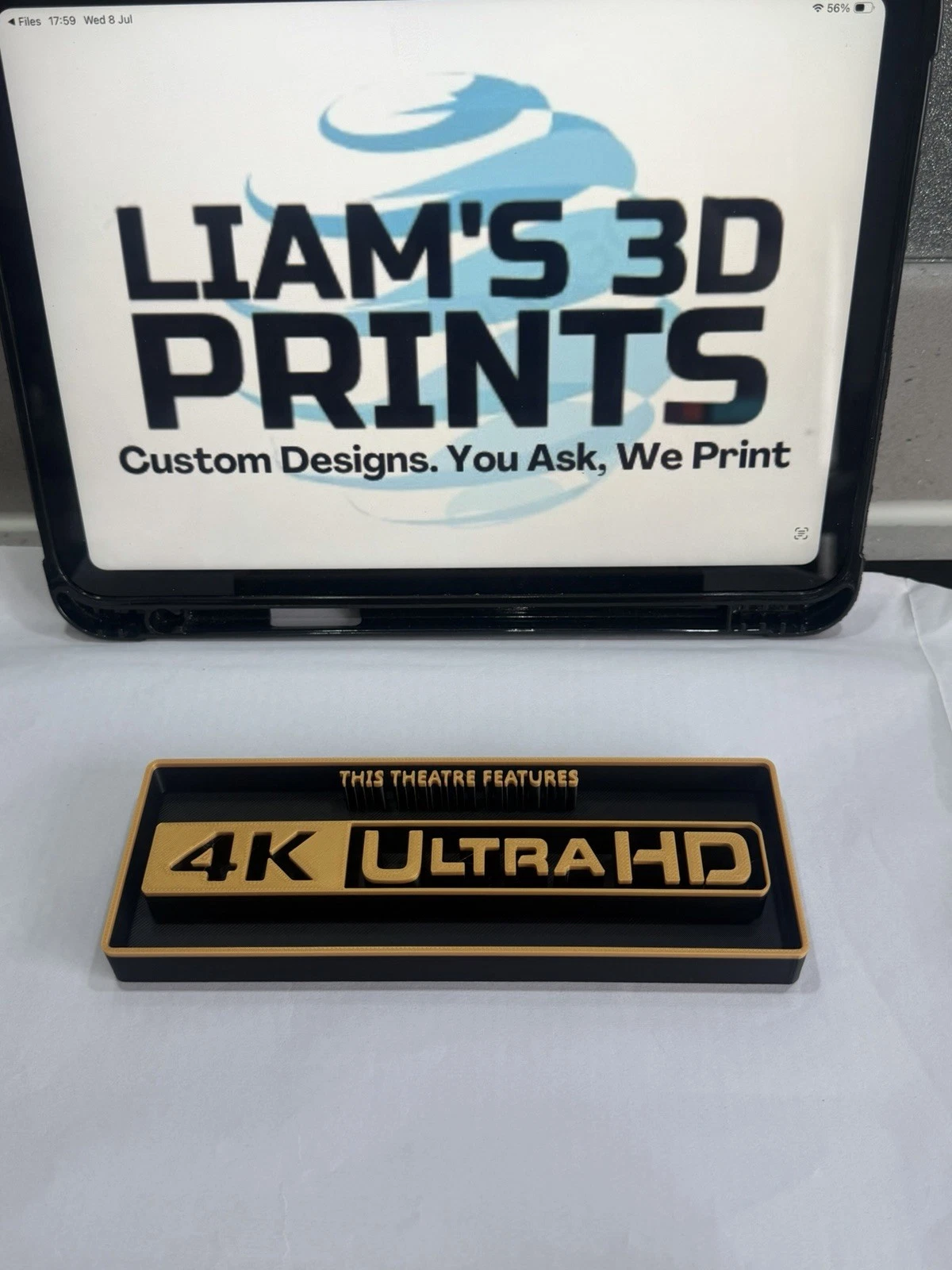 Decorative 4K Ultra HD Theatre Box Sign Shelf Wall Home Cinema 2 Sizes