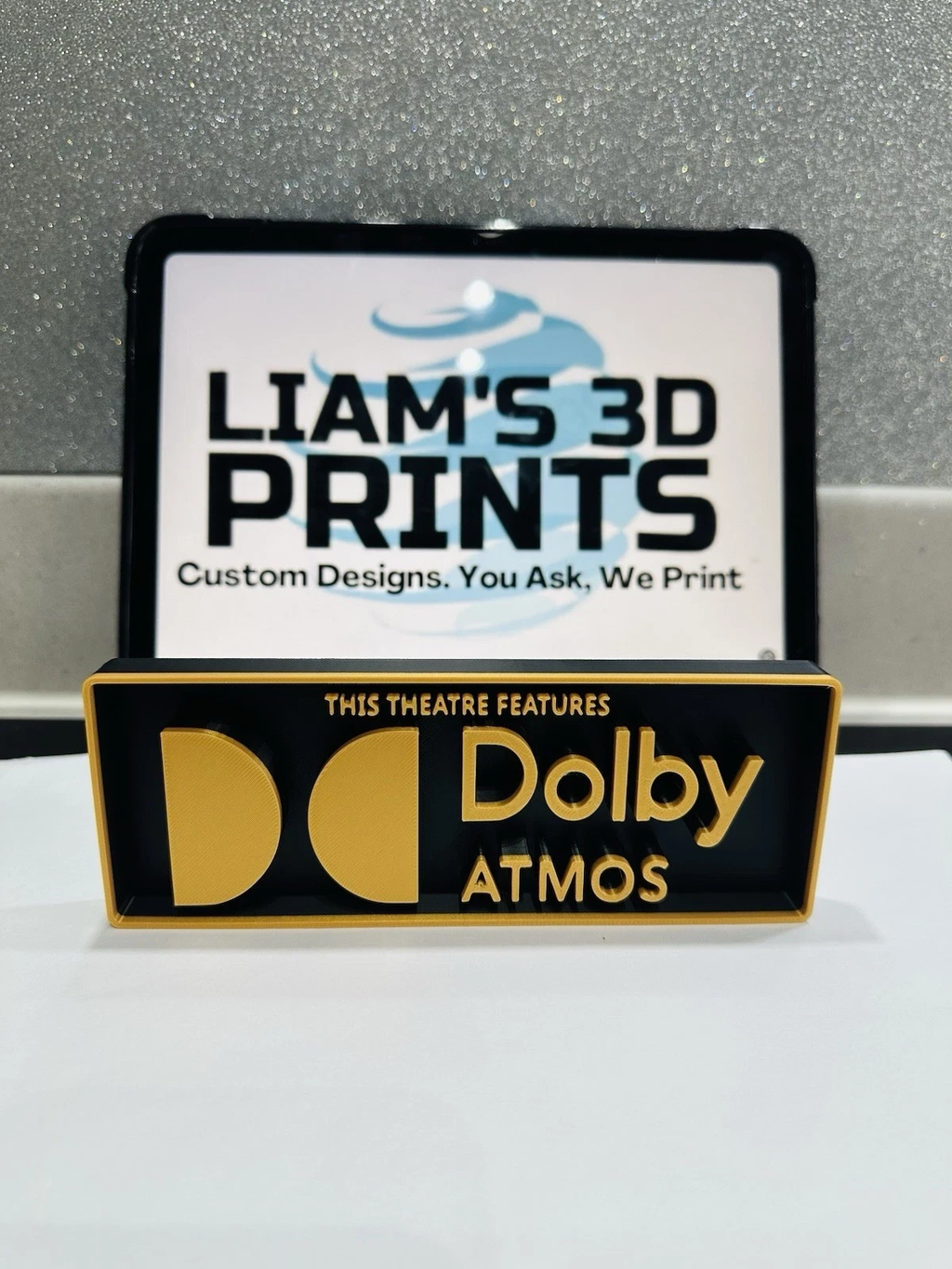 Decorative Dolby Atmos Theatre Box Sign Shelf Wall Home Cinema 2 Sizes